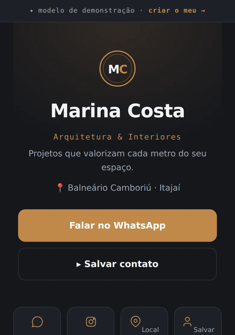 Cartão digital modelo Arquitetura — arquiteta e interiores